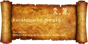 Kerékgyártó Margit névjegykártya
